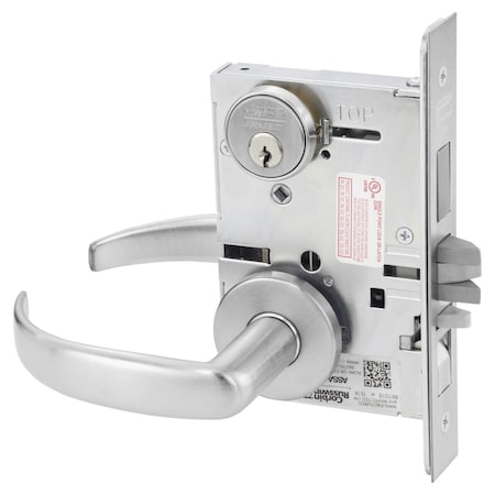 Apartment Or Dormitory Mortise Lock, PS Lever, A Rose, Satin Chrome